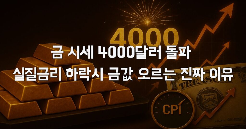 금 시세, 4000달러 돌파 · 실질금리 떨어지면 금값이 오르는 진짜 이유