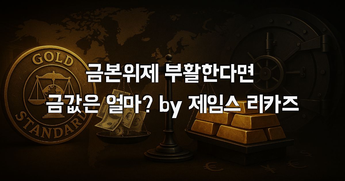 금본위제 부활한다면 금값은 얼마? by 제임스 리카즈