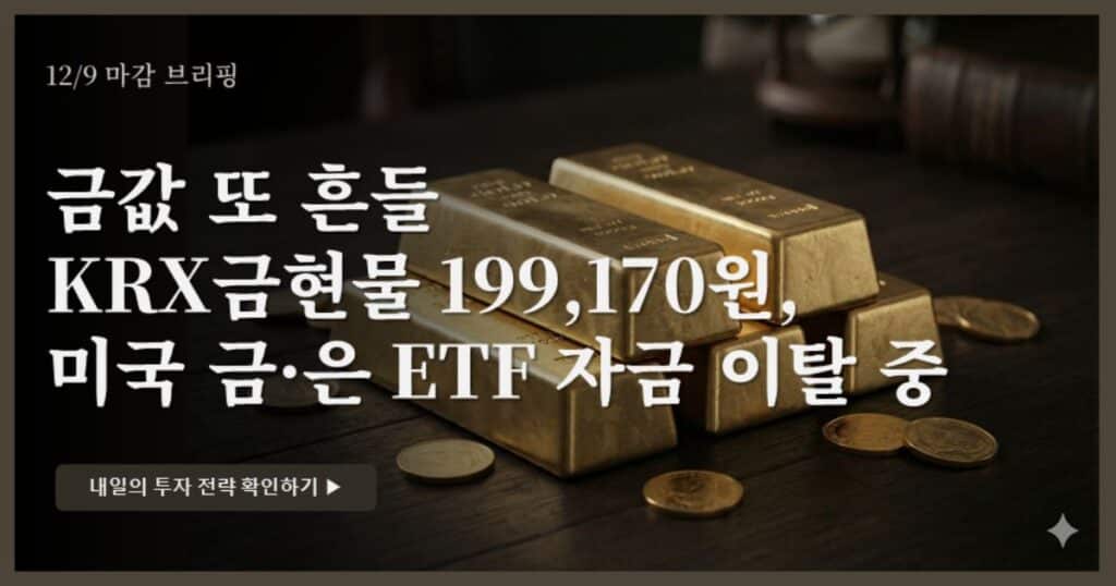 KRX금현물 199,170원(-0.8%) 국제 금/ETF 수급 정리